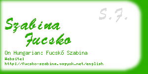 szabina fucsko business card
