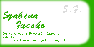 szabina fucsko business card